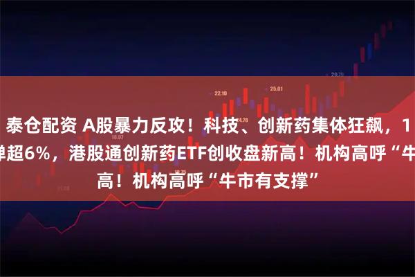 泰仓配资 A股暴力反攻！科技、创新药集体狂飙，159363反弹超6%，港股通创新药ETF创收盘新高！机构高呼“牛市有支撑”