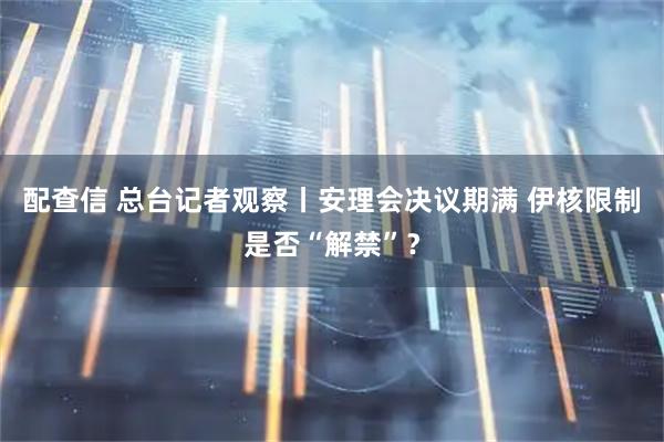 配查信 总台记者观察丨安理会决议期满 伊核限制是否“解禁”？